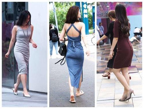 街拍：时尚包臀裙，尽显浓浓的女人味