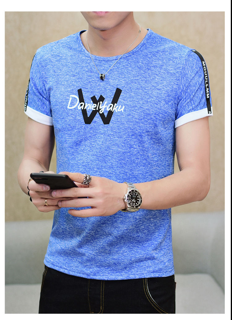 轻盈透气/吸汗亲肤，男士冰丝修身圆领短袖T恤27.9元/2件44.9元