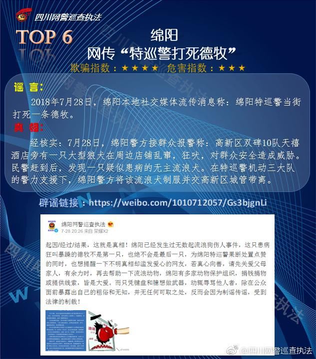 净网2018四川半月谣言Top10围观