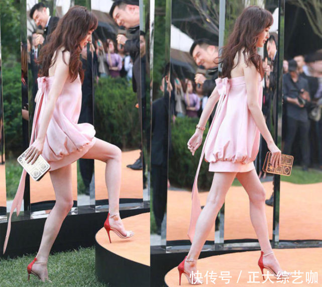 唐嫣和蜡像甜蜜合照，腿真的有点“吓人”，男人看了都要怀疑人生