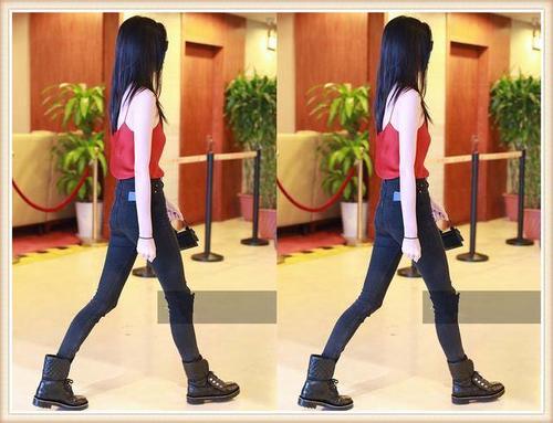 奚梦瑶机场为秀长腿却忽略上半身，网友：“骷髅”身材还想看啥？