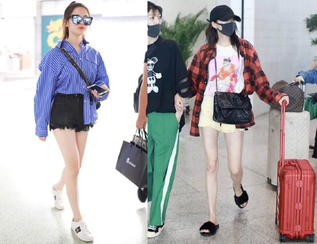 杨超越好拼，为显腿长把短裤提到胃，遇到真腿长的关晓彤就输了