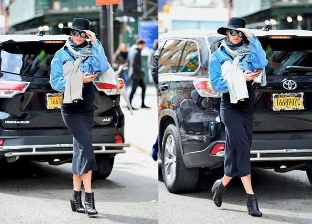 超模糖糖外出购物，V领开到腹部身材依旧完美，真是“超人辣妈”