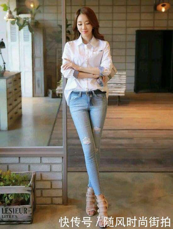 时尚穿搭:紧身牛仔裤搭配高跟鞋,穿搭迷人优点