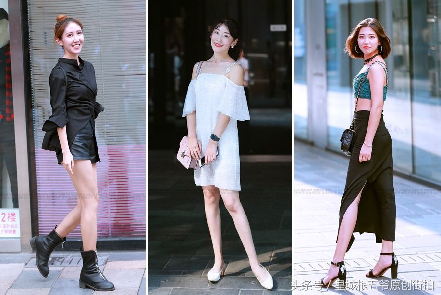 街拍:她们的穿着风格时髦又简约，尺寸拿捏的恰到好处