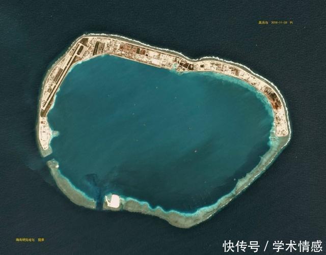 它是南沙群岛中最大的人工岛，航拍的景色好美！