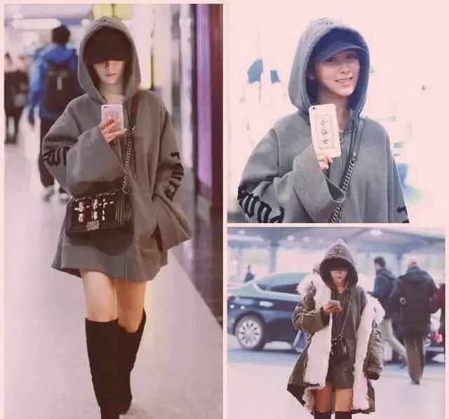 杨紫现身机场，慵懒风卫衣很时尚，小仙女三个字抢镜了