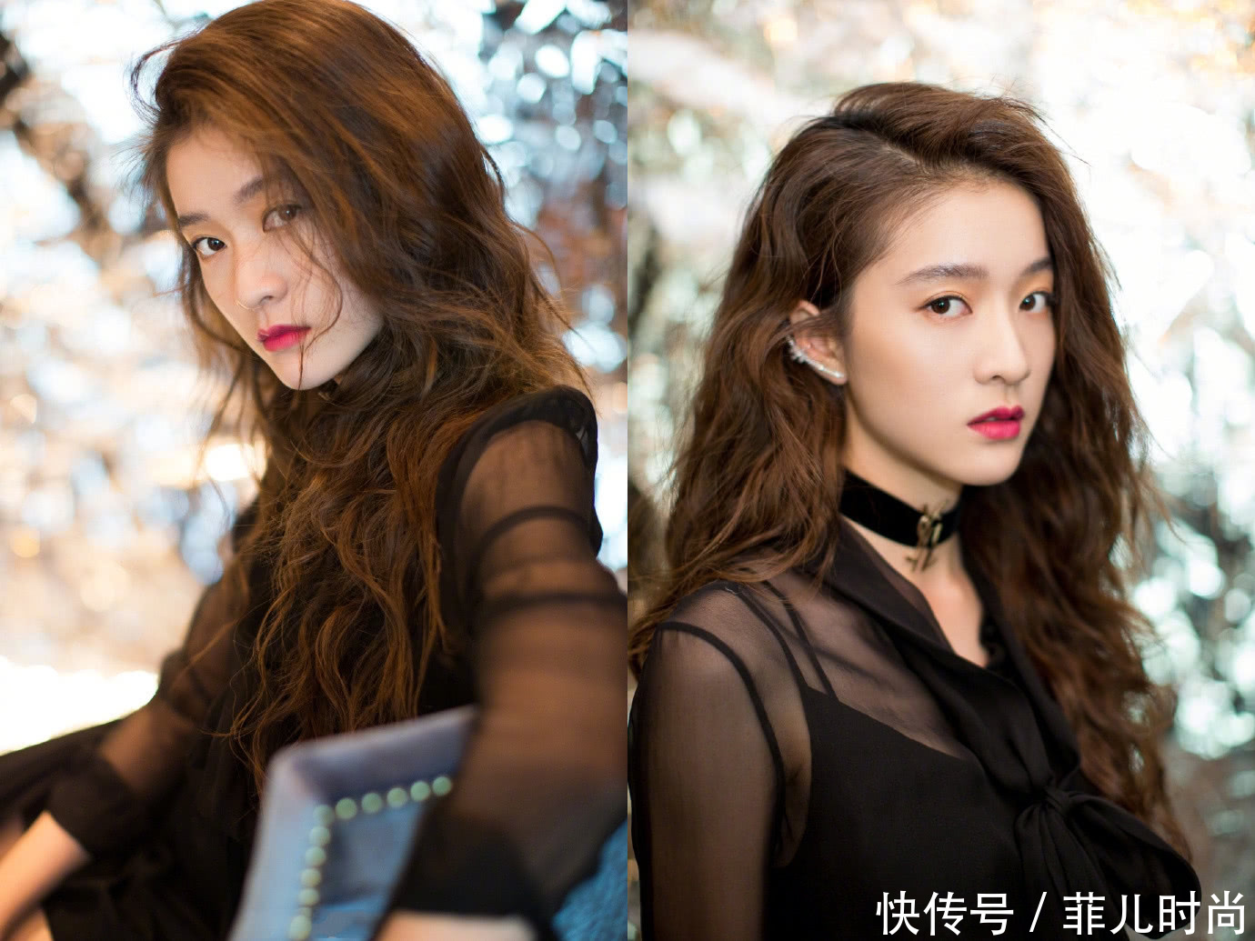 张雪迎穿一字肩薄纱裙好淑女,气质炸裂,撞上baby也不输!