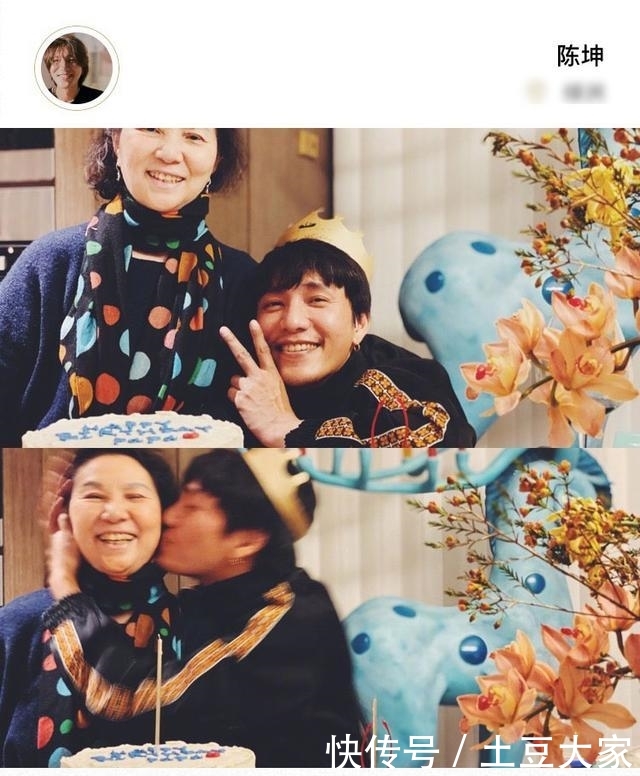  『蓝色』陈坤妈妈近照曝光！年近70依旧时髦，穿蓝色毛衣系波点丝巾太优雅
