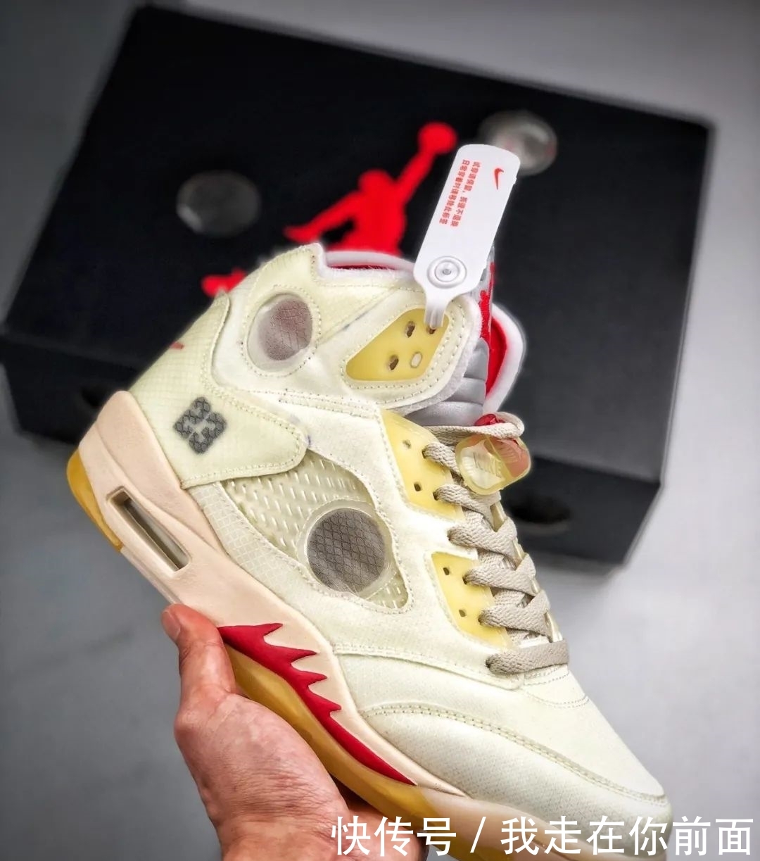 #测评#奶白色蝉翼鞋面!OW x AJ5 新联名周年限定开箱测评!