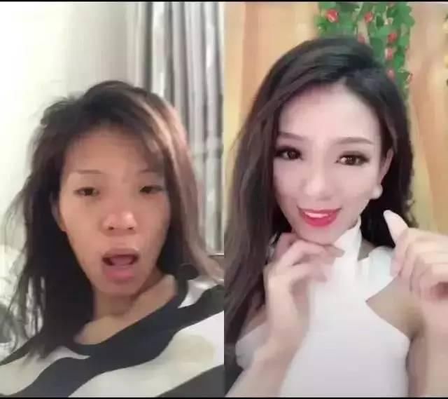 “夜店女王”回家卸妆前后对比照，果然不化妆的女人不是好女人