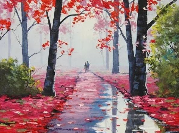 这些画就像诗里描述的那样，美轮美奂