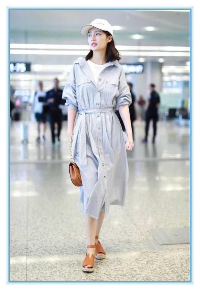 逆生长只服张钧宁!35岁穿条纹衬衫裙比李沁还嫩，没男友不应该啊