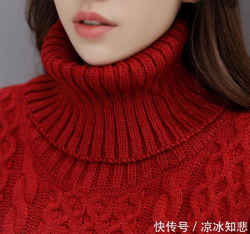 『显瘦』大冷天,老婆打扮得太美了!大码毛衣裙+大衣,显瘦迷人巨美嫩