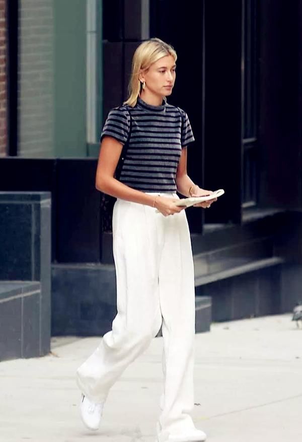 夏日想要清爽出行，pick条纹T恤+阔腿裤，尽显年轻活力！