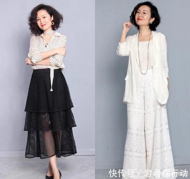 『足够』四五十岁如何穿衣显年轻给穿搭做个减法,简单的配色就足够了!
