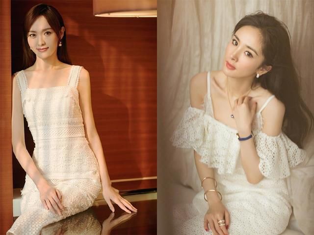 唐嫣比杨幂大三岁，同穿吊带白裙，一个优雅一个却很少女!
