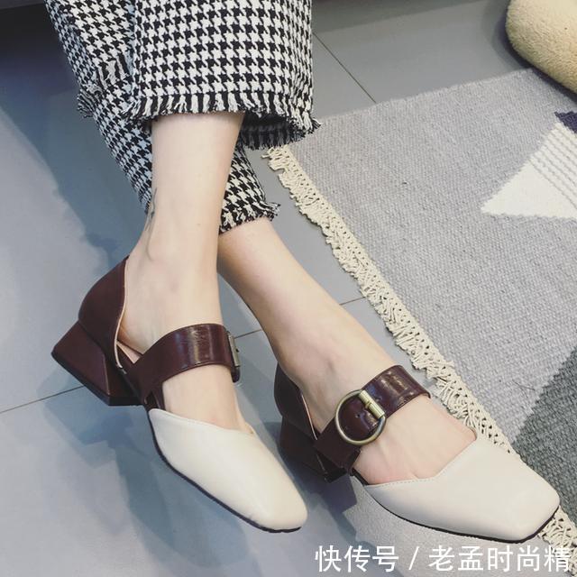 舒适:高跟鞋太累脚?换上同样修饰腿型的粗跟单鞋,走路舒适还显高挑!