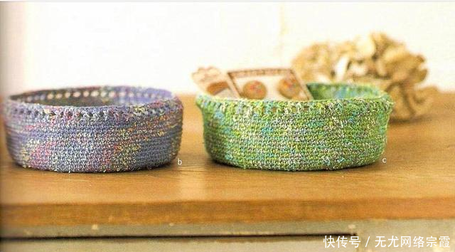  「图解」钩针编织的毛线杂物篮，3个款式有图解