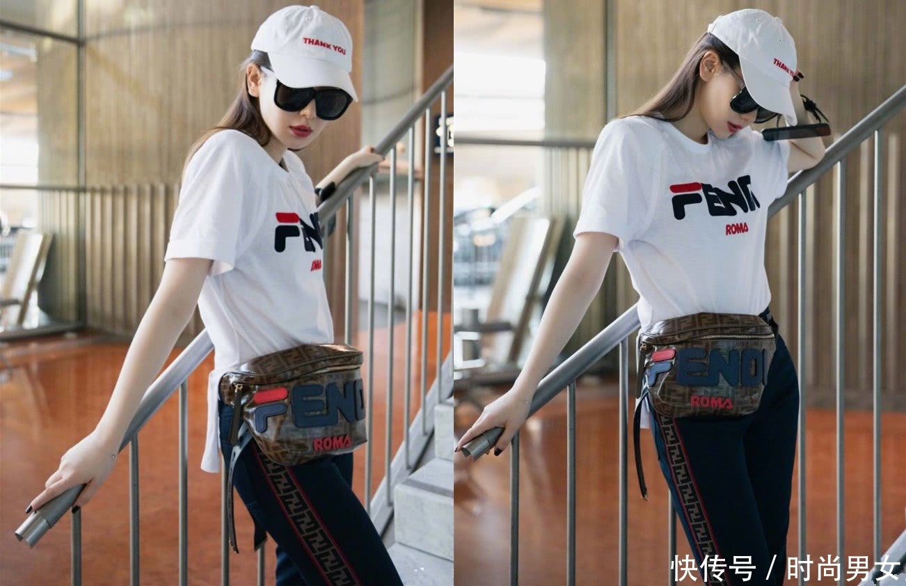 戚薇现身街头，白T配运动裤都能穿出大长腿，网友：气质真好！