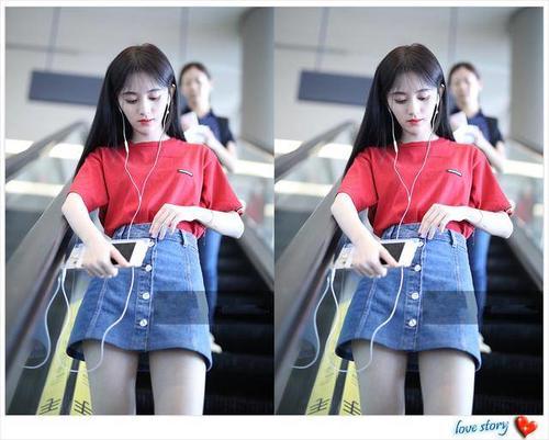 鞠婧祎穿牛仔包臀裙窈窕紧致，网友：终于见识了真正的杨柳细腰