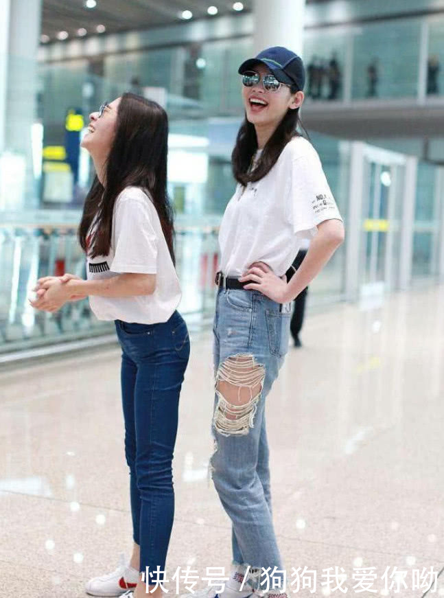 张碧晨同框奚梦瑶，相差10CM竟完全不输，腿看起来快一样长！