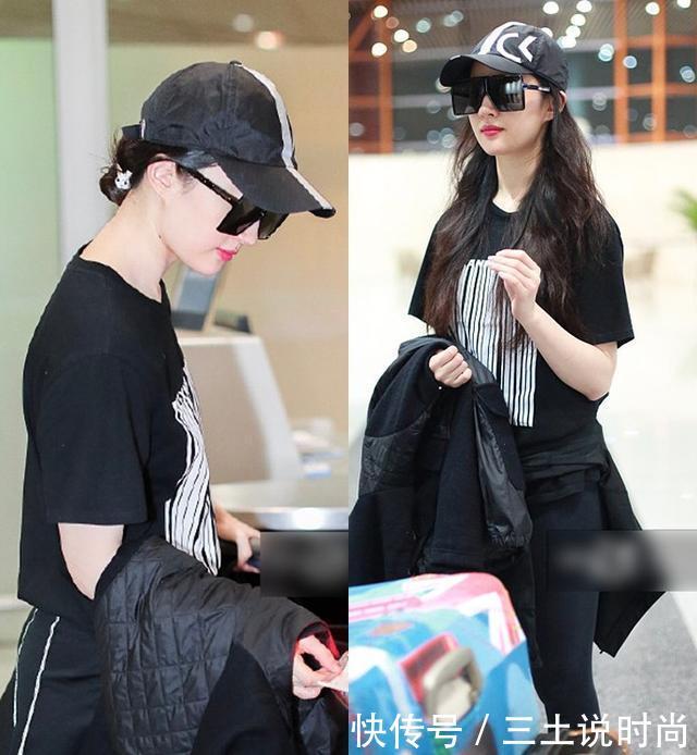 刘亦菲瘦了真敢穿，下身只穿健美裤，看完未修图想问宋承宪咋想的