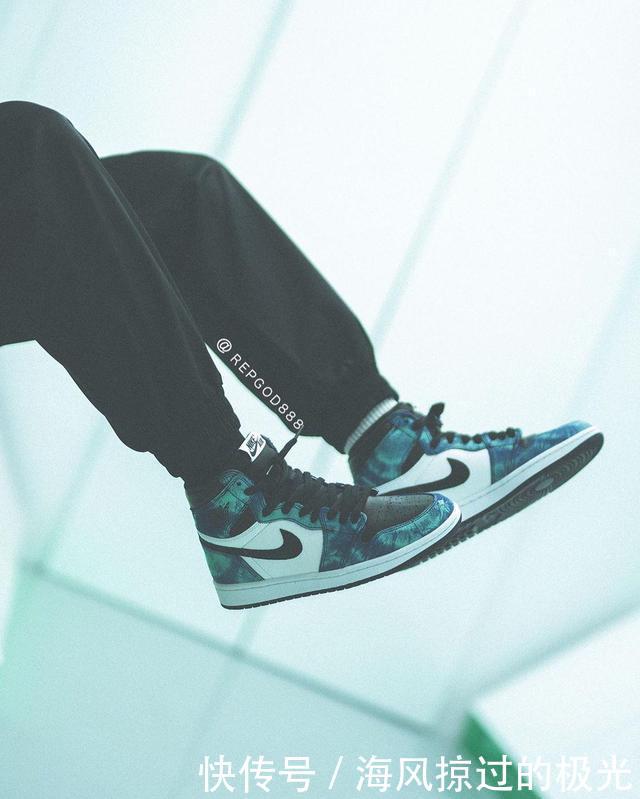  抢先@扎染Air Jordan 1上脚抢先看！神仙颜值，你说香不香