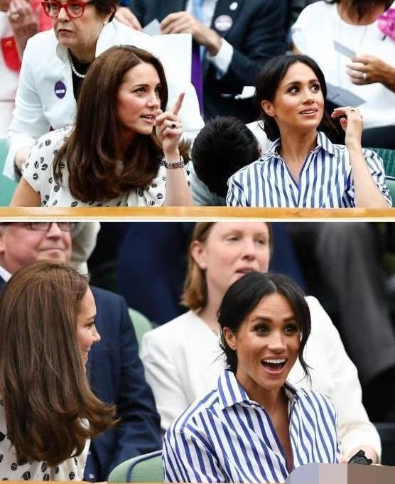 英国王妃凯特、梅根合体亮相, 梅根探头探脑, 凯特难掩贵族气质