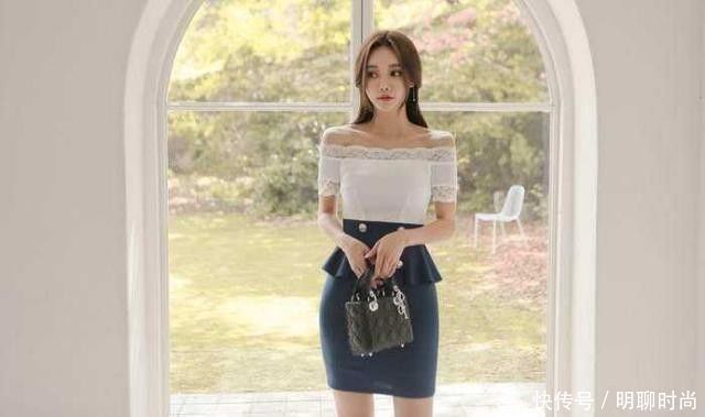 一字肩包臀裙：优雅大气的时尚风格，透露成熟女性妩媚动人的气质