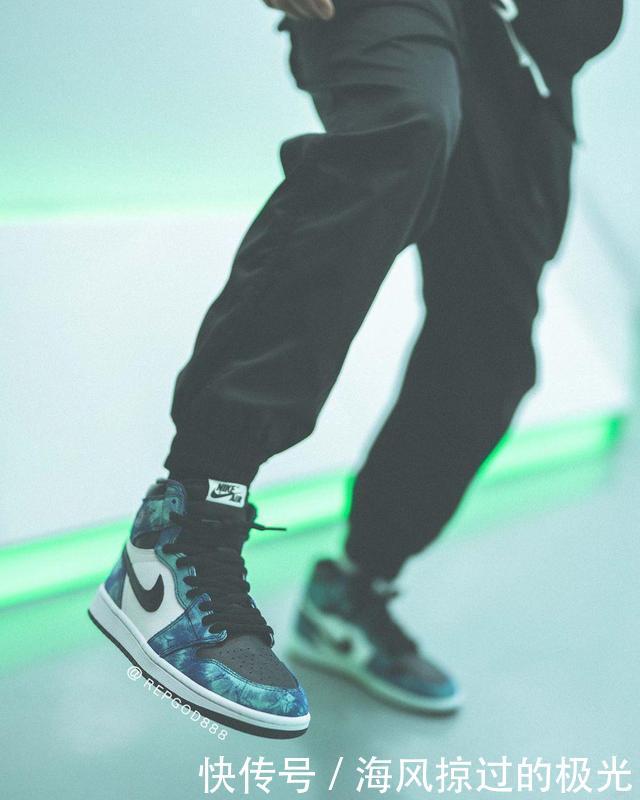  抢先@扎染Air Jordan 1上脚抢先看！神仙颜值，你说香不香