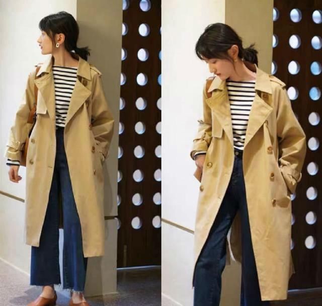  #学好#經典的卡其色风衣如何穿？学好这种叠穿方法，雅致大气时尚潮流出色！