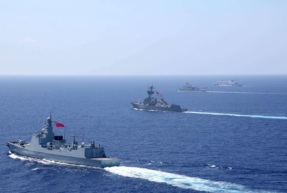 中美舰艇在南海对峙频繁,美军方曝出双方