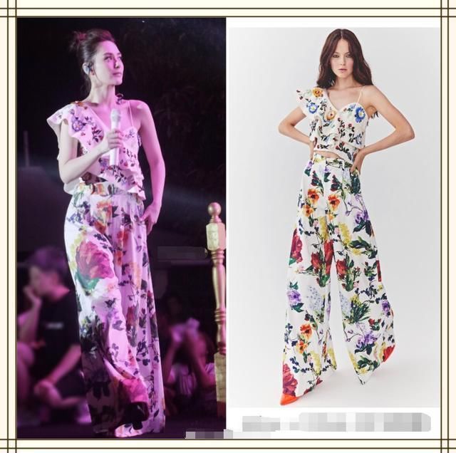 婚后的阿娇愈发美丽了！一袭印花阔腿裤竟美过超模，赖弘国赚大了