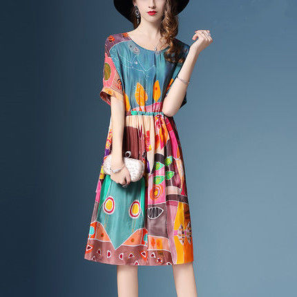 穿啥都热，但这种雪纺连衣裙+套装裙，75后上身真是又美又凉快