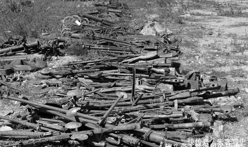 『武器』1950年美军死守韩国釜山激烈战争过后缴获大批武器