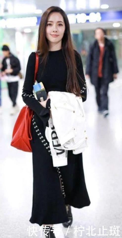 #直发#郭碧婷针织长裙配黑直发,身材迷人真有料,颜值在线女神范十足