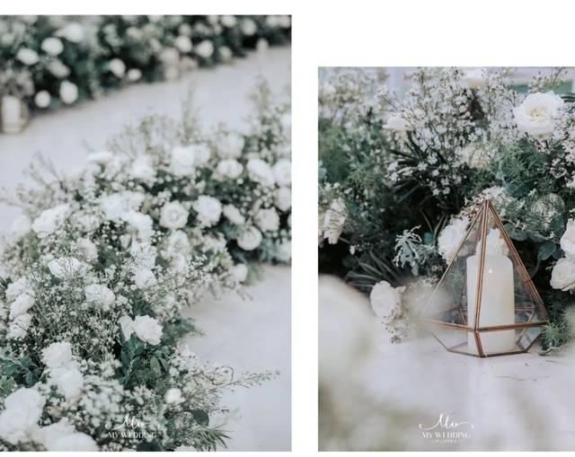 『秘密』在教堂的小型婚礼,美式森系婚礼秘密花园,又一场白绿色的清新
