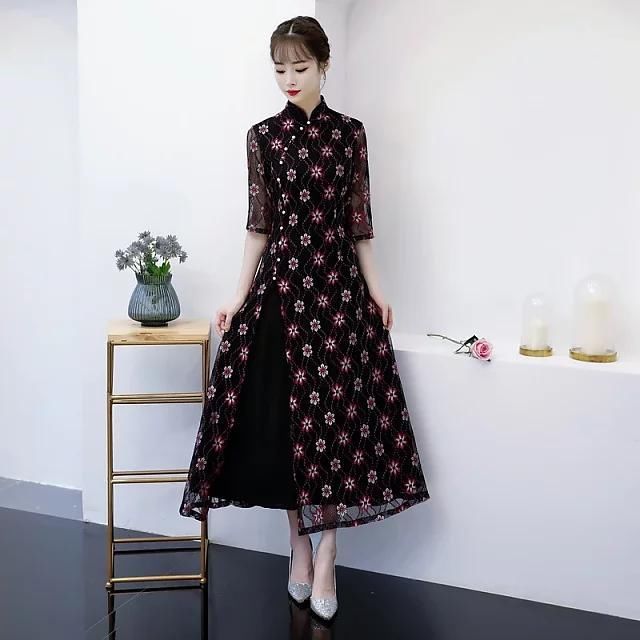 优雅卓绝假两件套旗袍，描摹着属于东方女性的古典气质!