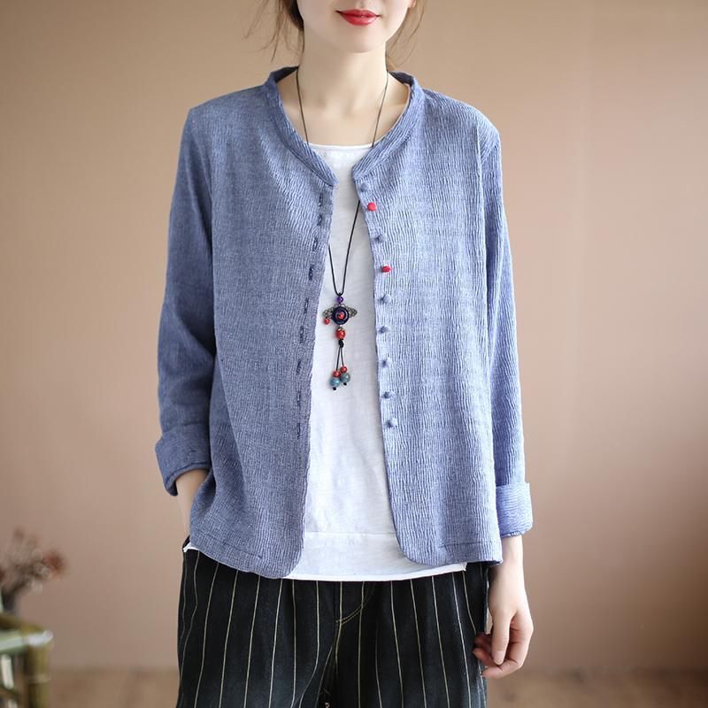 秋老虎的天气,别着急买毛衣,棉麻薄开衫刚刚好,洋气百搭