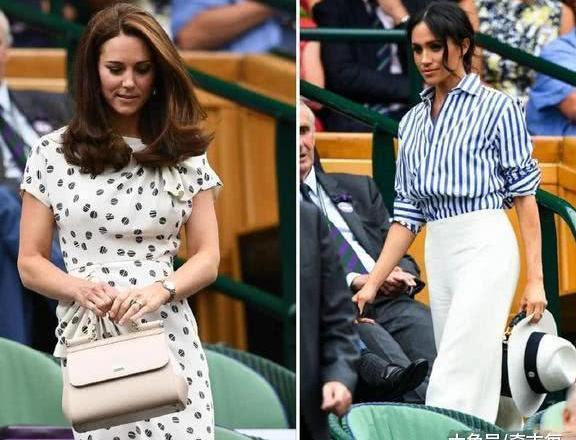 英国王妃凯特、梅根合体亮相, 梅根探头探脑, 凯特难掩贵族气质
