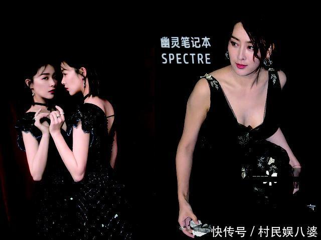 阚清子一袭黑色V领长裙撞衫马苏，相差7岁差距太大网友：没法比