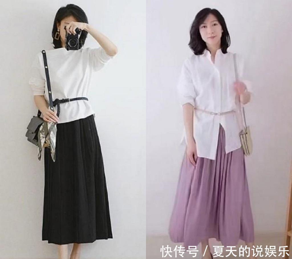  属性@百褶裙太适合40岁的女人了，自带优雅属性，诠释这个年龄段的魅力