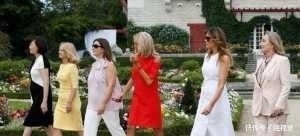 「 G7」梅拉尼娅丰满性感，安倍昭惠最保守！，G7“第一夫人团”海边游玩