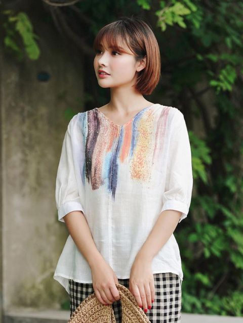  「视觉感」8款亚麻小衫隐藏粗膀厚肩，轻薄透气自带凉爽属性，80后都爱穿