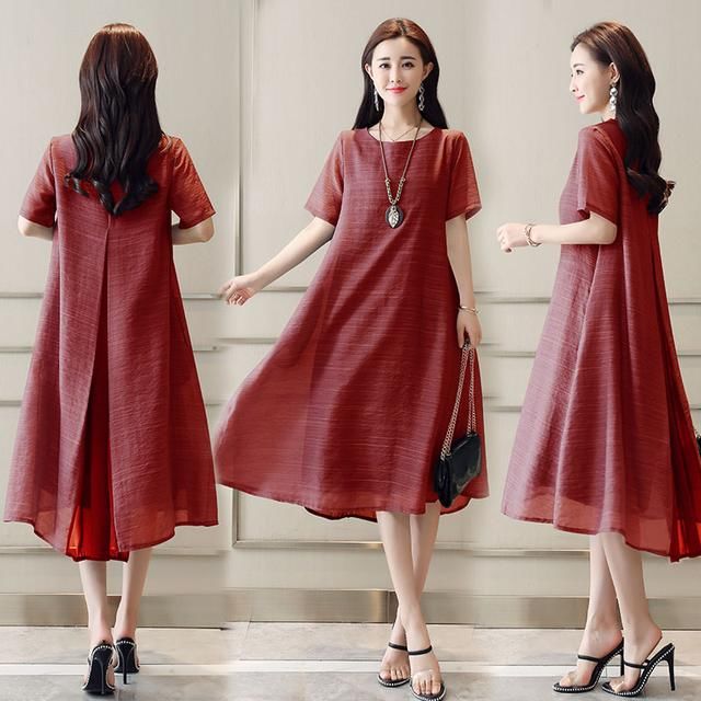 “樱桃红”秋裙,一早上新了!款式美过旗袍,尽显女人的高贵风采