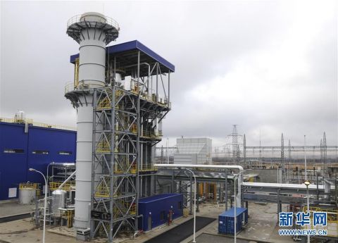  「气电站二期工程现场」中企承建的格鲁吉亚重点电站项目竣工