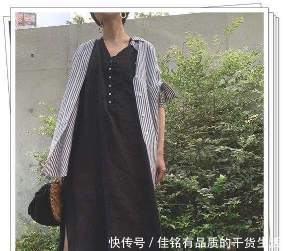  「春季造型」竖条纹衬衫的流行时尚造型，清爽显瘦的春季日系风穿搭分享