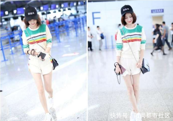 佟丽娅留长发, 穿背带裤气质温柔, 网友: 还是短发好看!