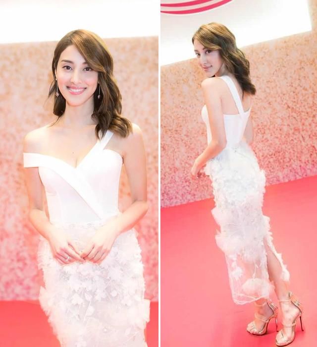 不愧是香港小姐冠军！27的陈凯琳穿白婚纱美，换上白裙照样很迷人